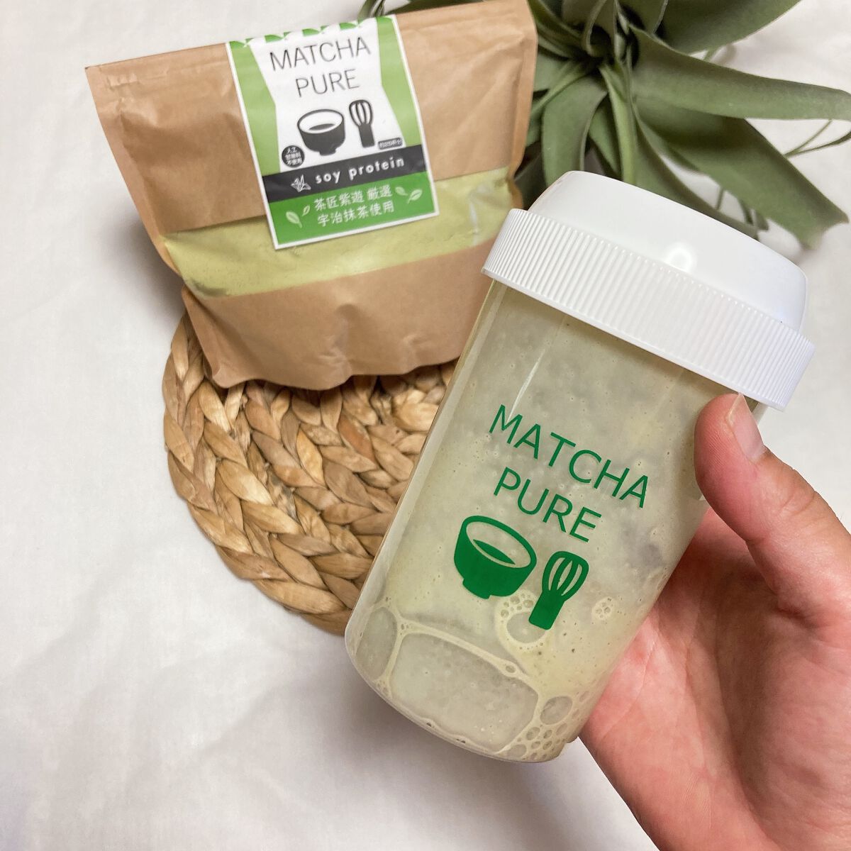MATCHA PURE（プロテインパウダー）/ピュアパートナー/ソイプロテインを使ったクチコミ（3枚目）