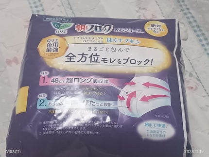 朝までブロック 安心ショーツタイプ(M-L 5コ入)/ロリエ/ナプキンを使ったクチコミ(2枚目)