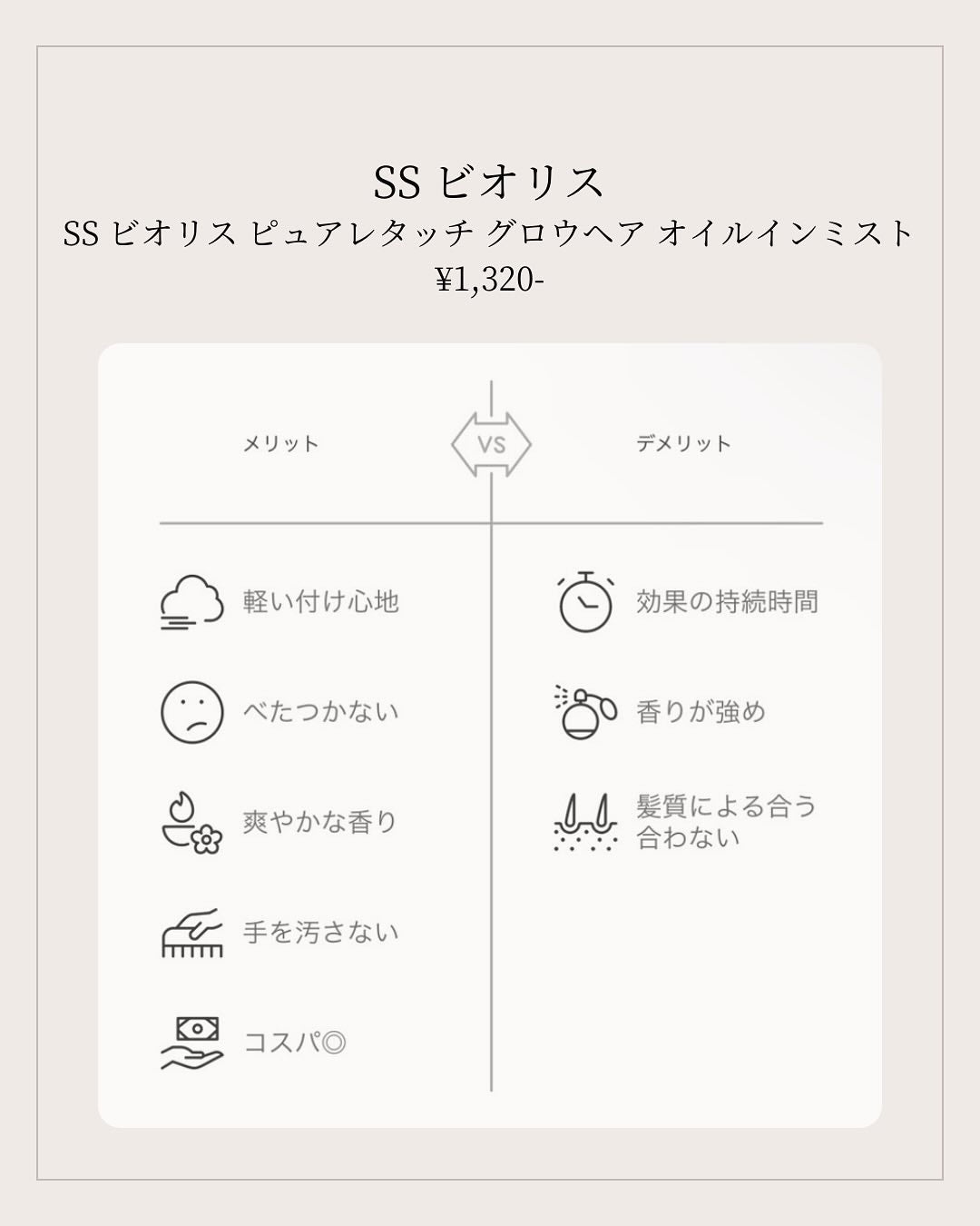 SS ビオリス ピュアレタッチ グロウヘア オイルインミスト/SSビオリス/アウトバストリートメントを使ったクチコミ(2枚目)