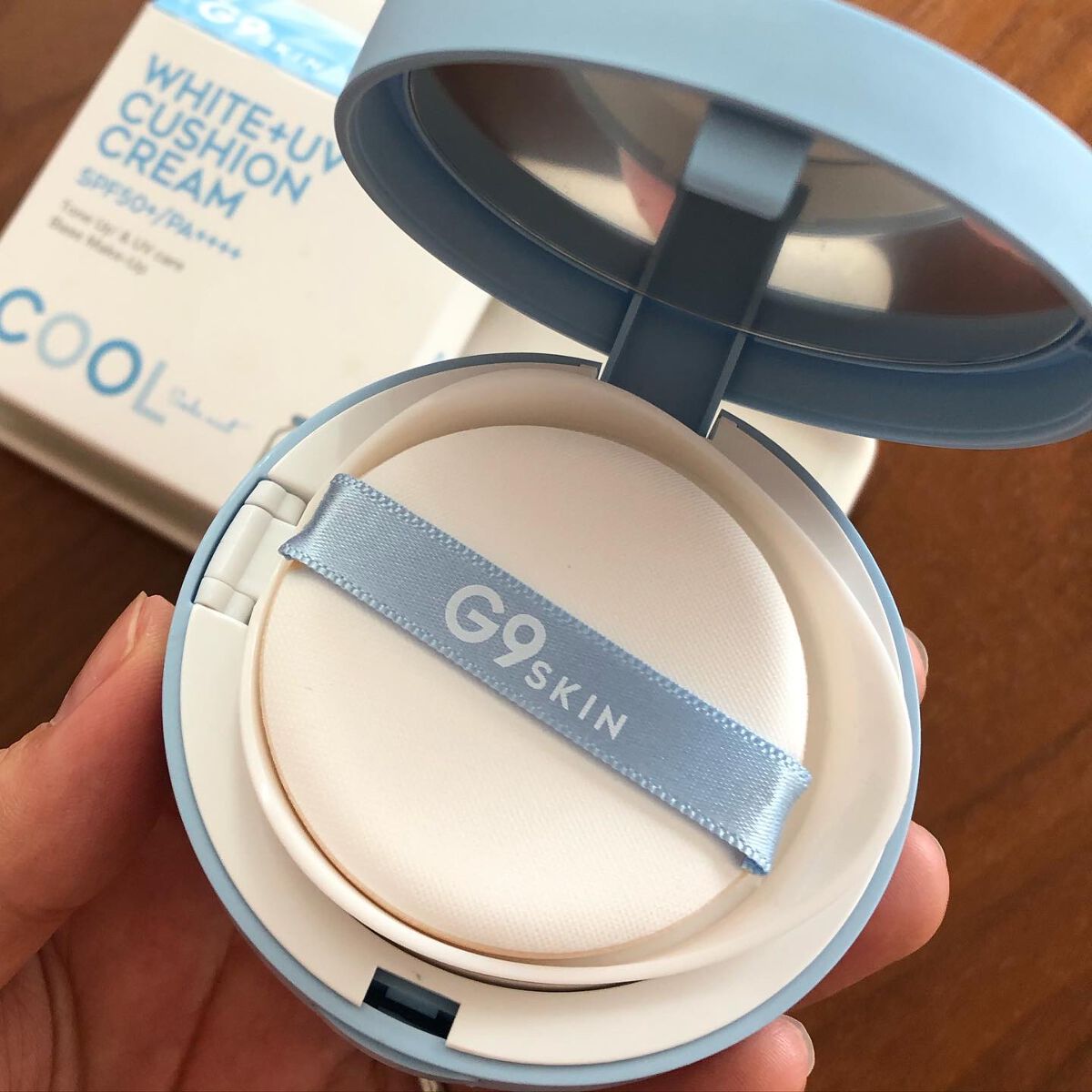 WHITE +UV CUSHION CREAM #COOL/G9SKIN/日焼け止めクリームを使ったクチコミ（3枚目）