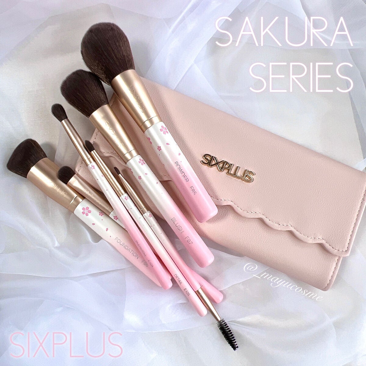 SIXPLUS 桜色グラデーション メイクブラシ 7本セット/SIXPLUS/メイクブラシを使ったクチコミ(1枚目)