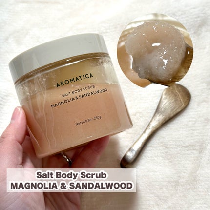ソルトボディスクラブマグノリア&サンダルウッド/AROMATICA/ボディスクラブを使ったクチコミ(4枚目)