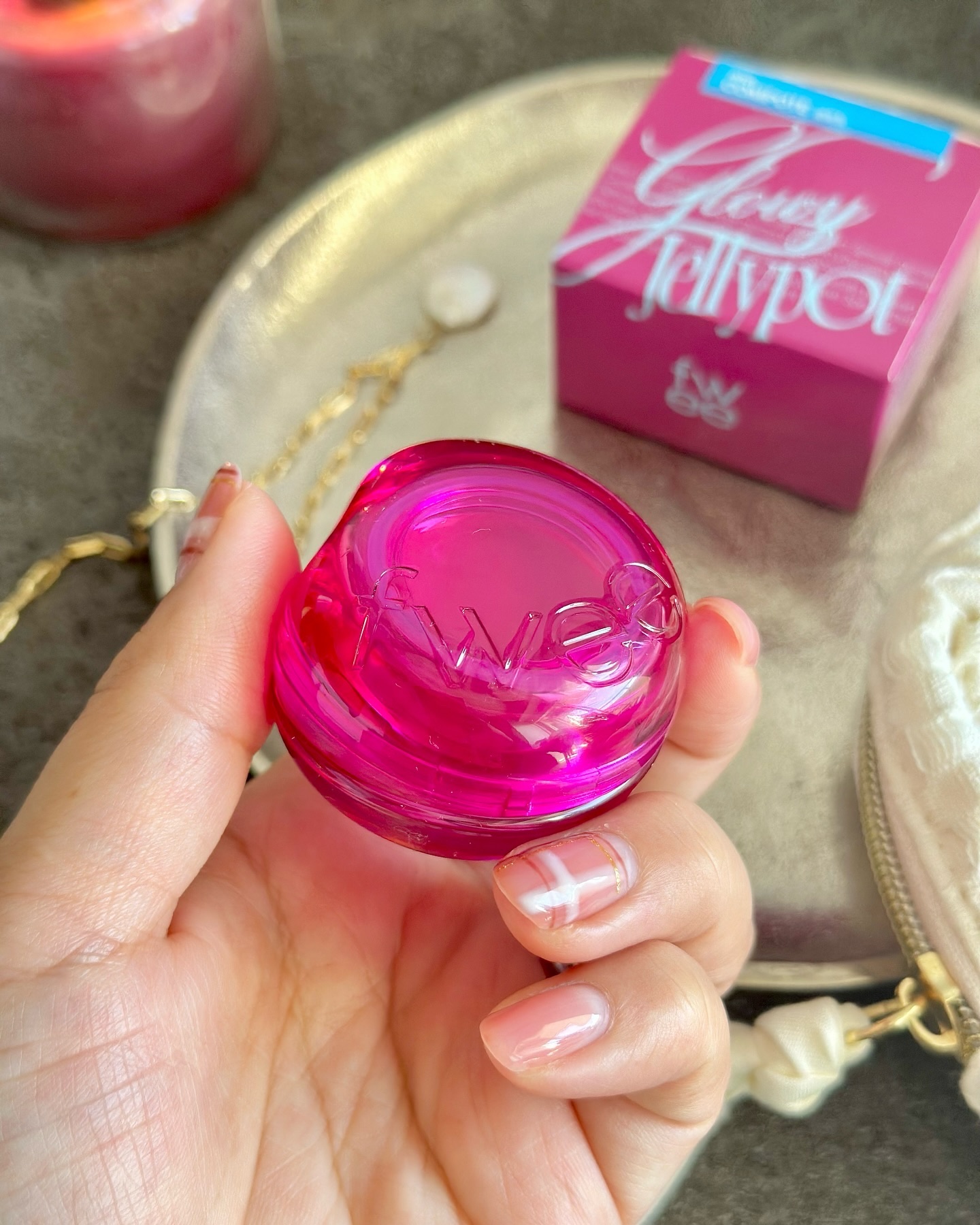 フィー リップアンドチーク グローイジェリーポット JM01 コンポート/fwee/リップグロスを使ったクチコミ（3枚目）