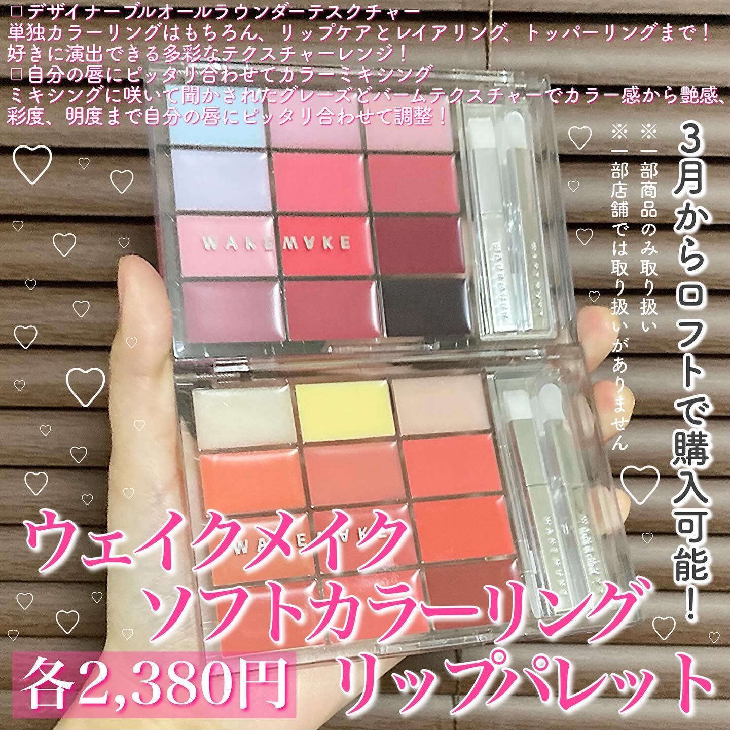 ソフトカラーリングリップパレット/wakemake/口紅を使ったクチコミ（2枚目）
