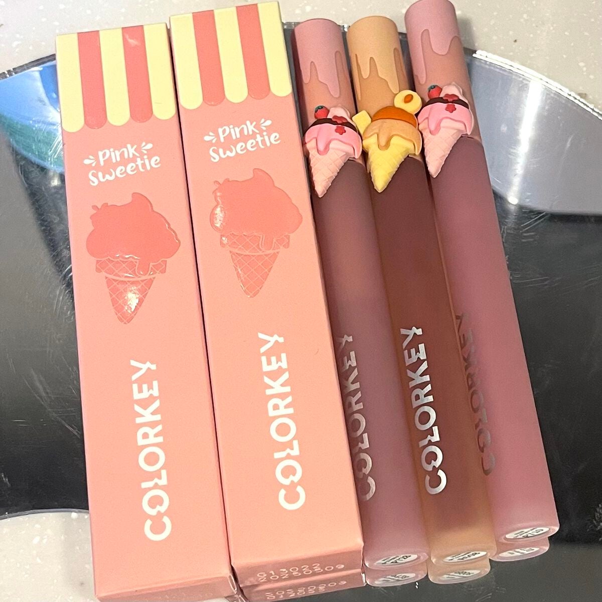 リップスティックアイスクリームティント/COLORKEY/口紅を使ったクチコミ(5枚目)