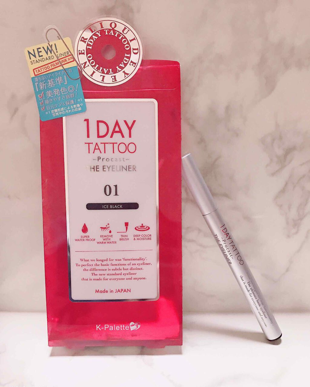 1DAY TATTOO プロキャスト ザ・アイライナー/K-パレット/リキッドアイライナーを使ったクチコミ（1枚目）