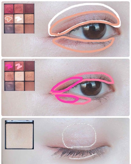 UR GLAM BLOOMING EYE COLOR PALETTE/U R GLAM/アイシャドウパレットを使ったクチコミ(3枚目)