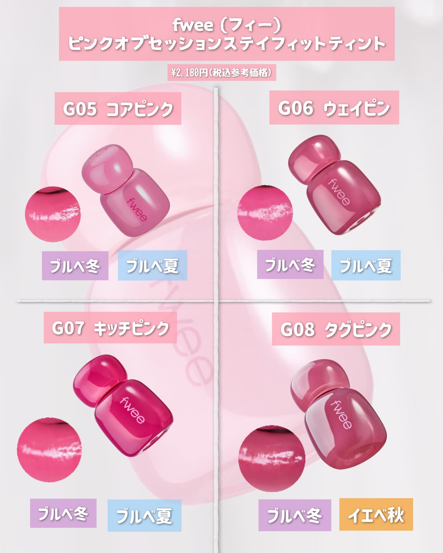 フィー ピンクオブセッションステイフィットティント/fwee/リップティントを使ったクチコミ(5枚目)