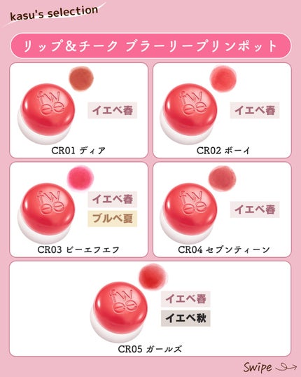 フィー リップアンドチーク ブラーリープリンポット/fwee/口紅を使ったクチコミ(3枚目)