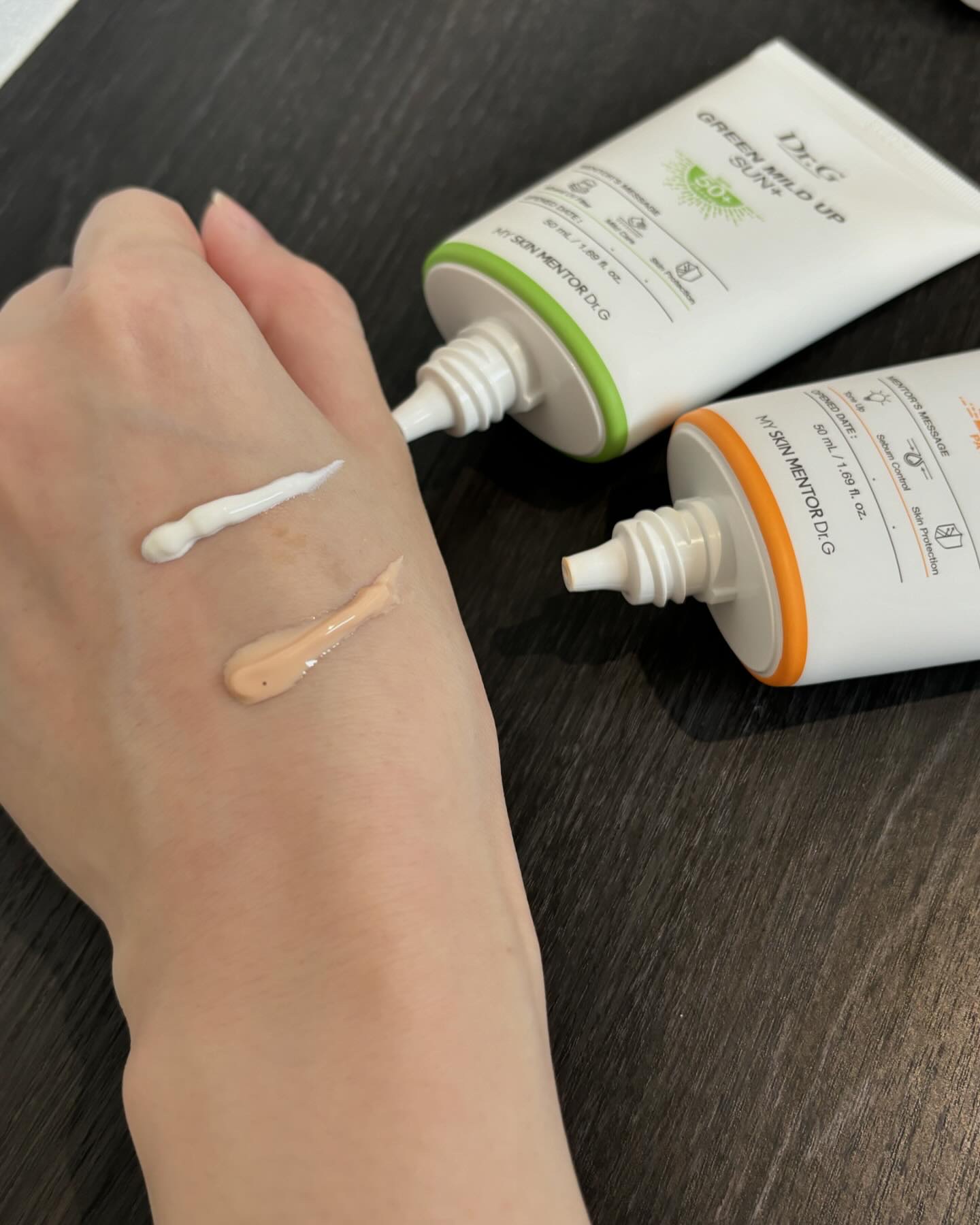 グリーンマイルドアップサンプラス/Dr.G/日焼け止めクリームを使ったクチコミ（3枚目）
