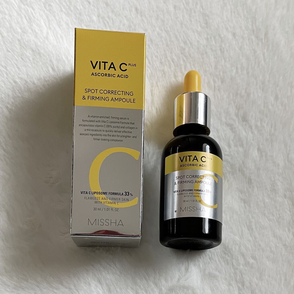◇MISSHA VITAC FIRMING AMPOULE 30ml

メガ割での購入品 割引で2000円ちょい

✓ビタCリポソームフォーミュラ33%配合
✓皮膚刺激テスト済み
✓イギリス産純度99%ビタミンC含有

日の当たらない常温か