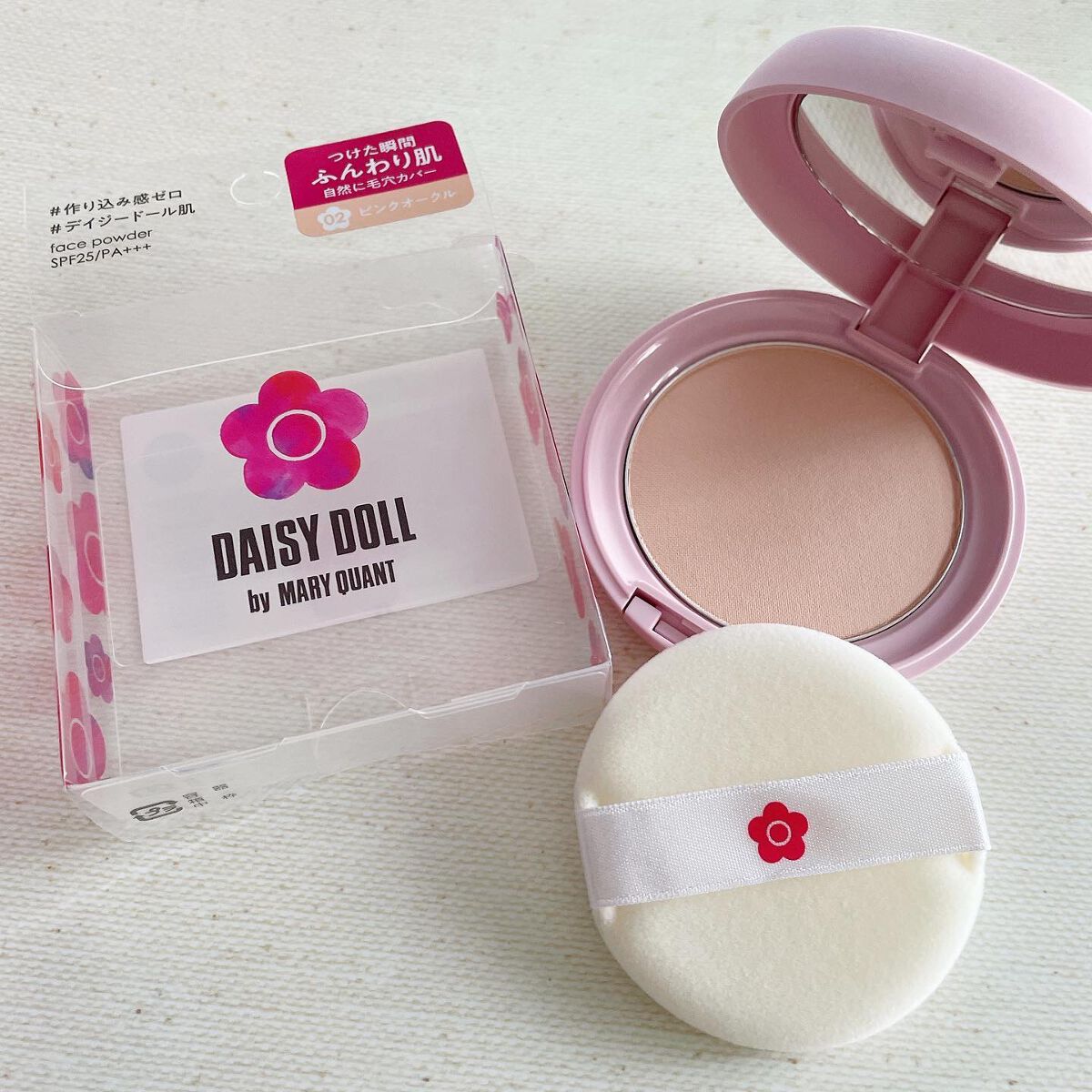 フェイス パウダー 02 ピンクオークル/DAISY DOLL by MARY QUANT/プレストパウダーを使ったクチコミ（2枚目）