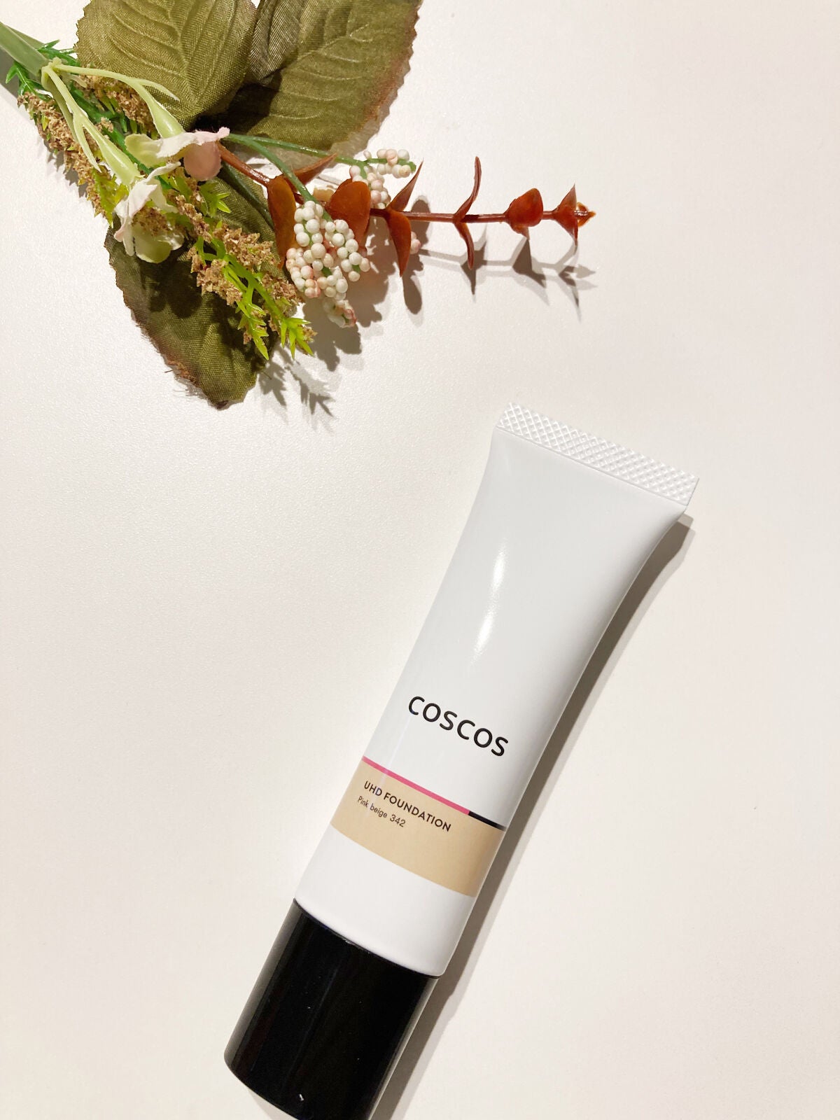 UHDファンデーション342(ピンクベージュ)/COSCOS/リキッドファンデーションを使ったクチコミ(2枚目)