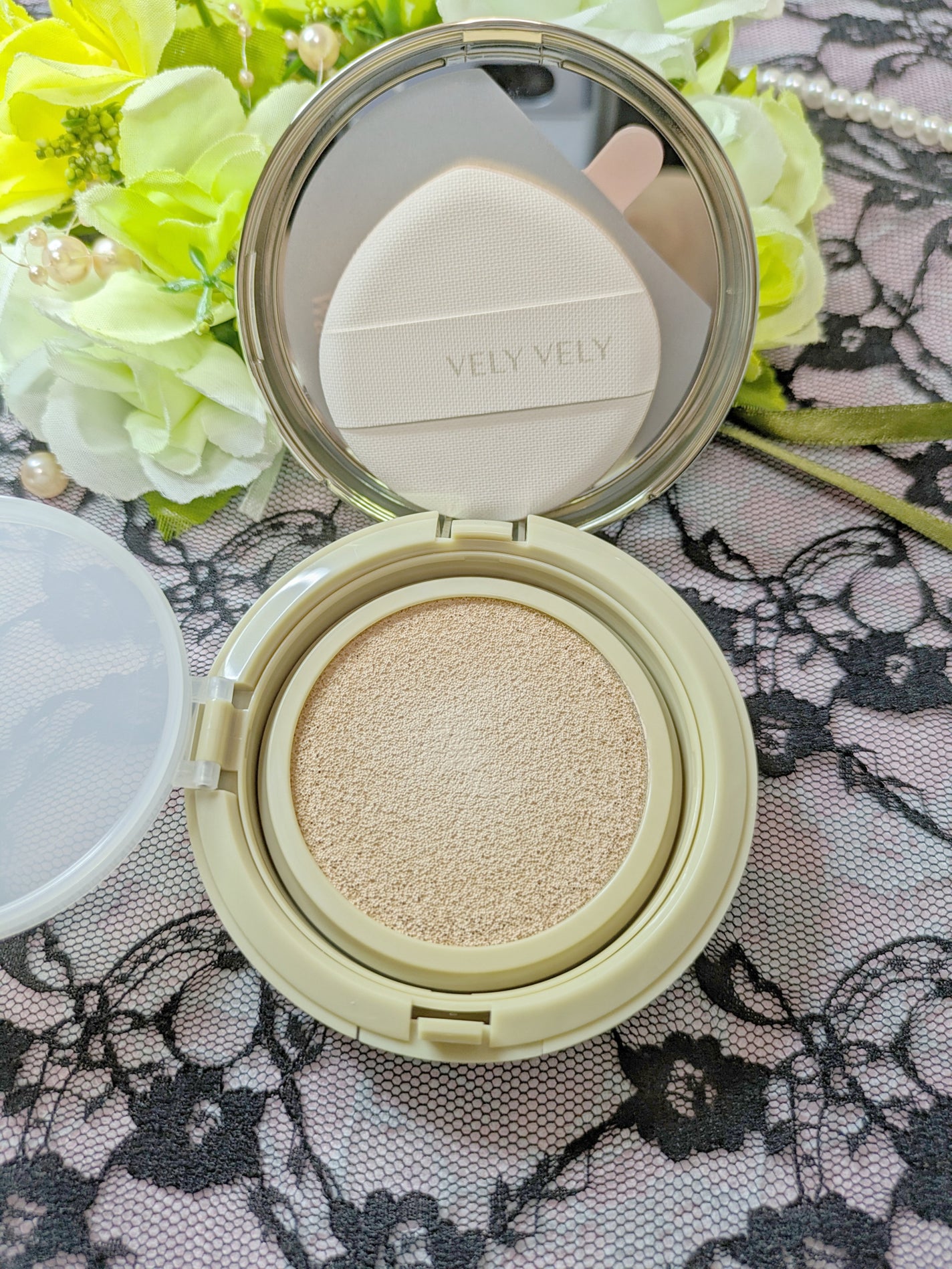 はちみつツヤ肌クッションファンデ/VELY VELY/クッションファンデーションを使ったクチコミ(2枚目)
