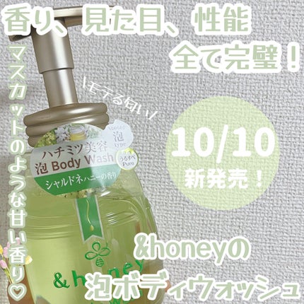 &honey ピュアモイスト 泡ボディウォッシュのクチコミ「10月10日新発売!!
&honeyの泡ボディウォッシュ🍀
‼️LIPPS様のプレゼント企画.....」(1枚目)
