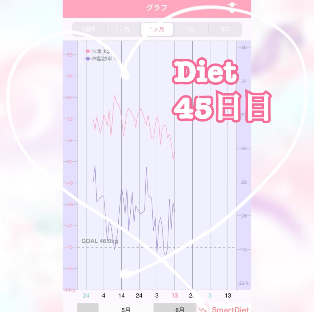 ひめねこ on LIPS 「ダイエット経過報告🤗Start:52.0kg28.0%Now:..」(1枚目)