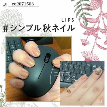 たけち on LIPS 「#シンプル秋ネイル#深爪矯正シンプルであるかは微妙ですがネイル..」（1枚目）