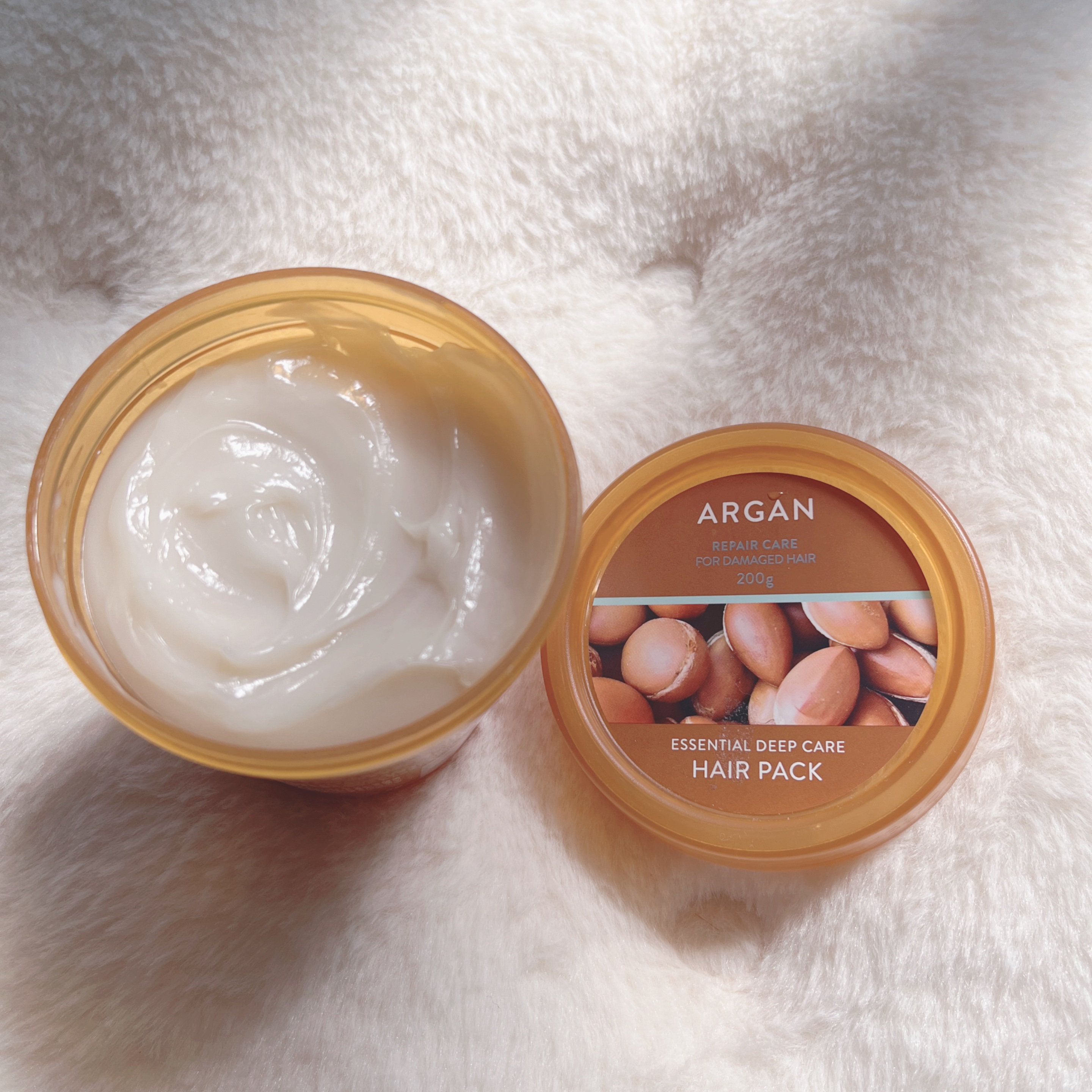 アルガンエッセンシャル ディープケアヘアパック 200g/ネイチャーリパブリック/ヘアマスク・ヘアパックを使ったクチコミ（2枚目）