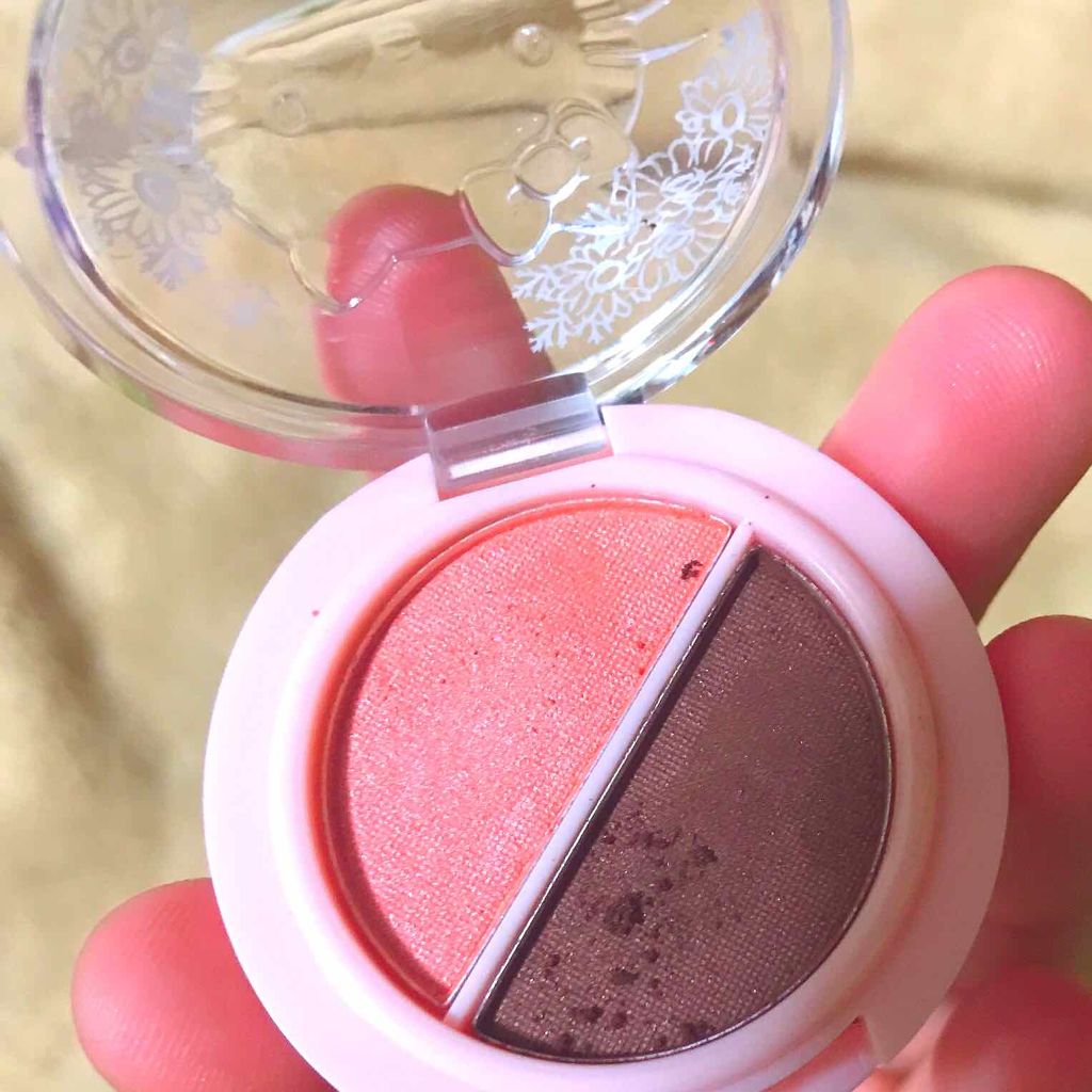 パウダーアイシャドウ ブルーミングキティ/DAISO/アイシャドウパレットを使ったクチコミ(4枚目)