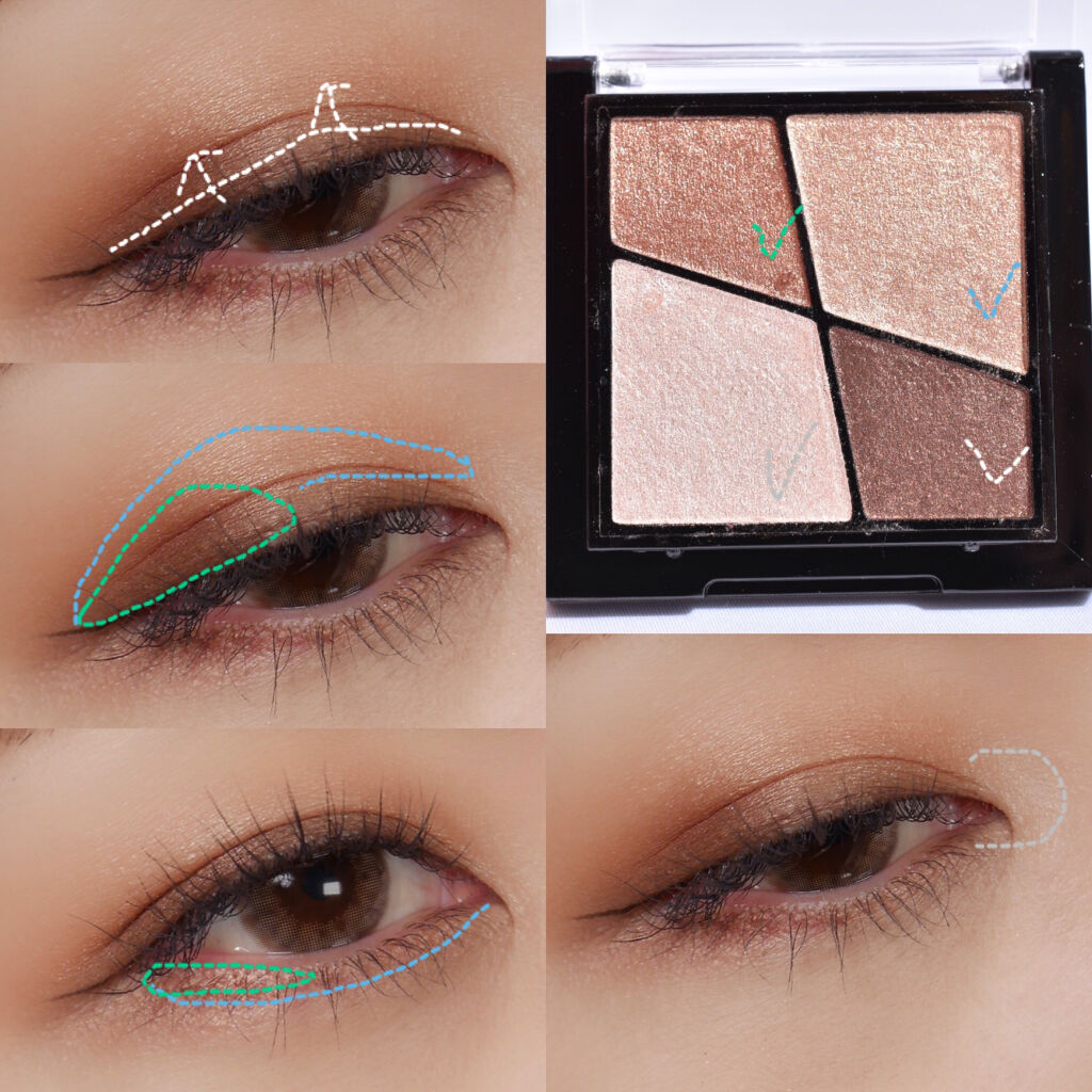 UR GLAM　VELVET EYE COLOR PALETTE ベージュブラウン/U R GLAM/アイシャドウパレットを使ったクチコミ（3枚目）