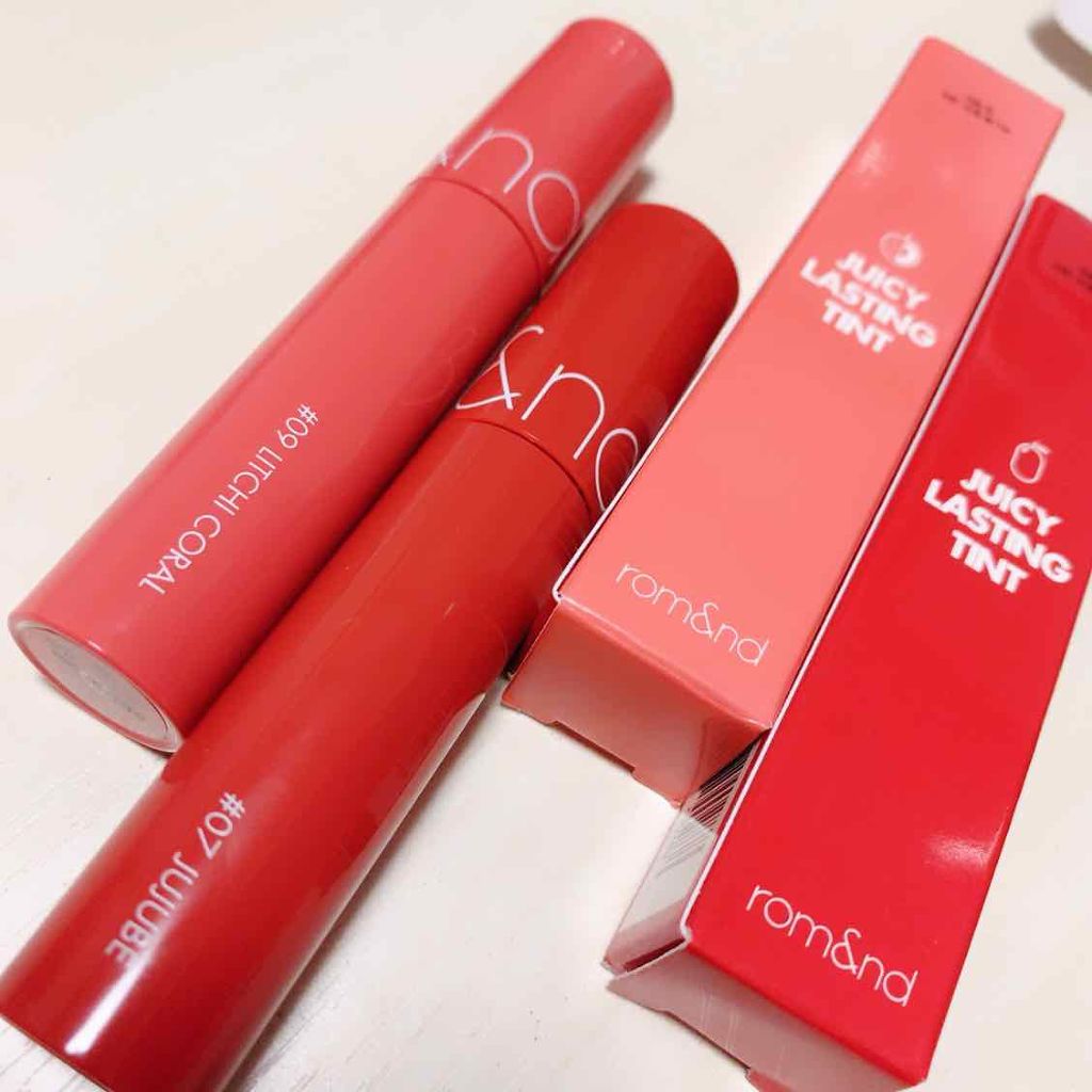 ジューシーラスティングティント/rom&nd/リップティントを使ったクチコミ（1枚目）