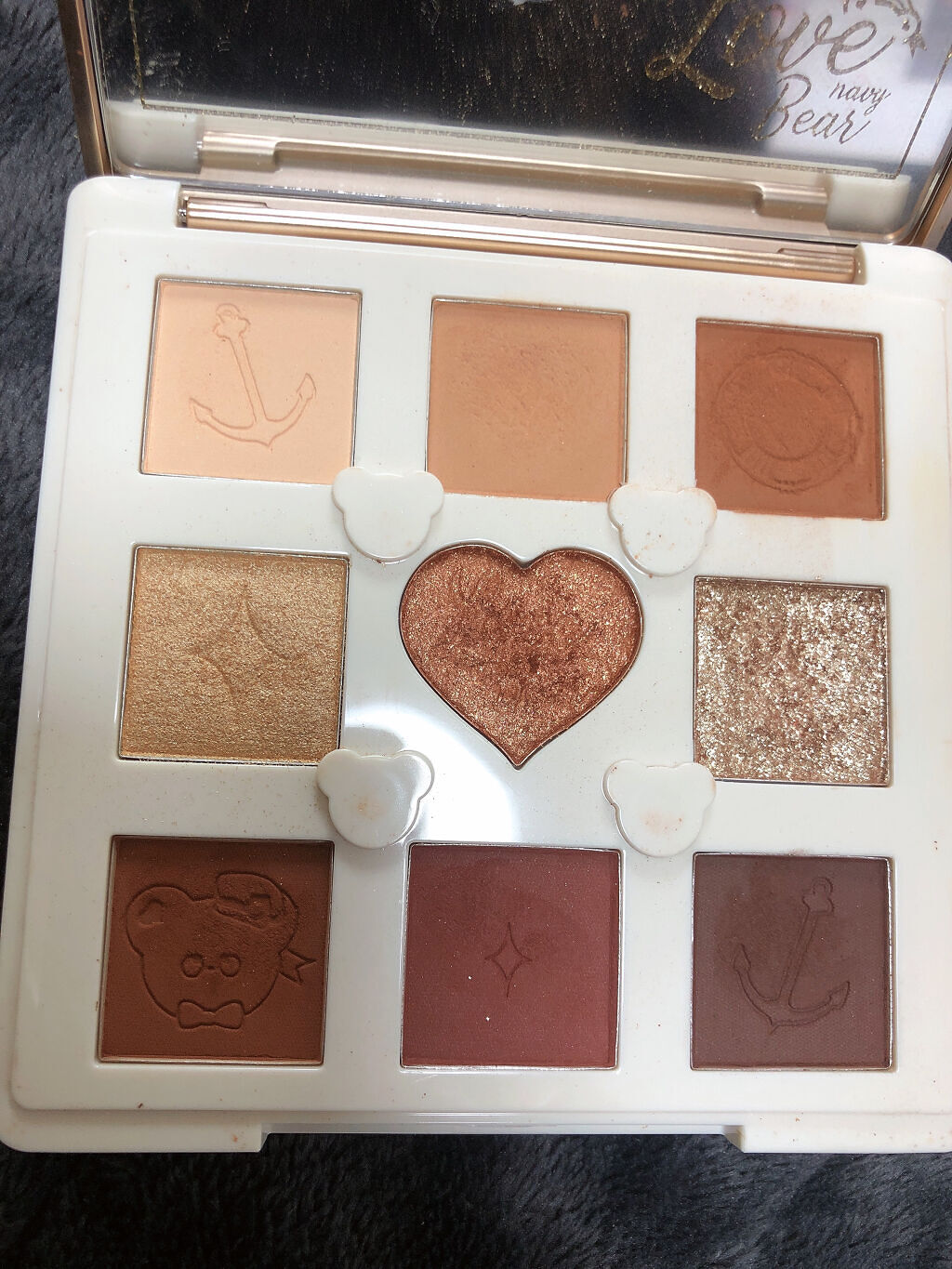 Love Bear 9色 アイシャドウパレット ヘーゼルナッツココア/FlowerKnows/アイシャドウパレットを使ったクチコミ（2枚目）