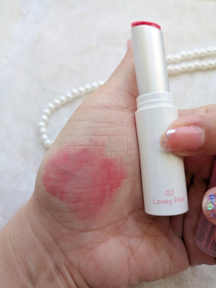 グラスティングメルティングバーム 02 ラヴィーピンク(Lovey Pink)/rom&nd/リップバームを使ったクチコミ(3枚目)