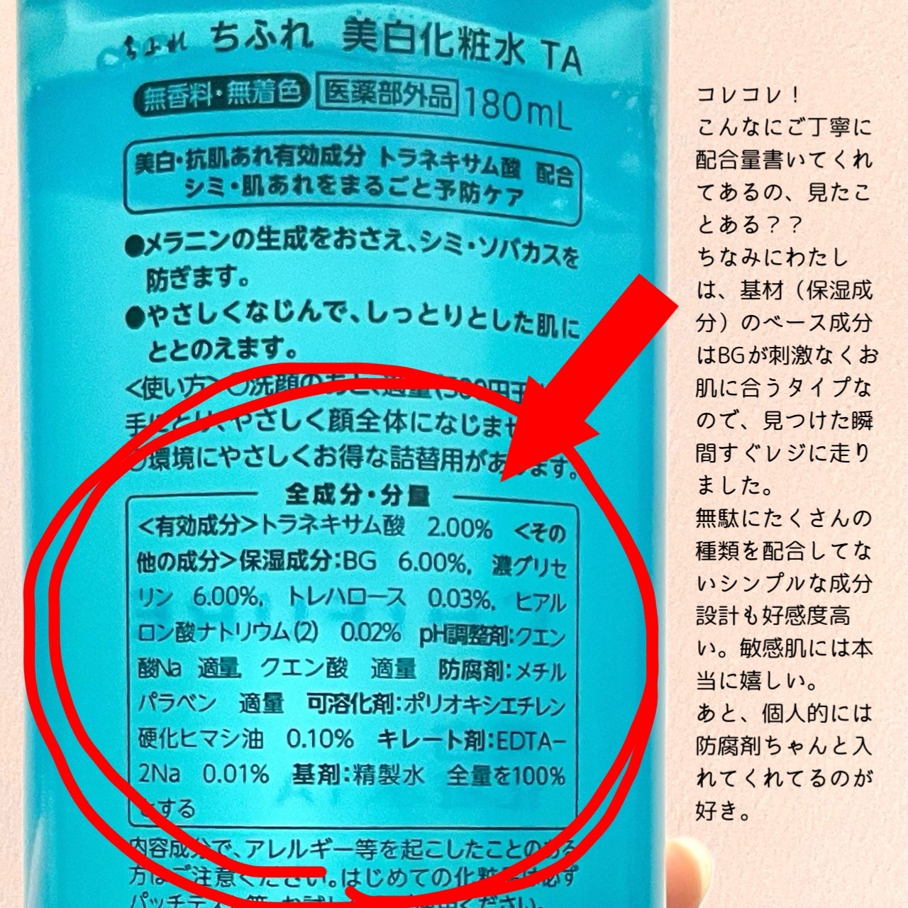 美白化粧水 TA/ちふれ/化粧水を使ったクチコミ(5枚目)