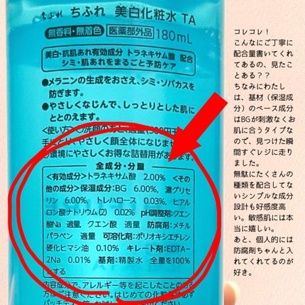 美白化粧水 TA/ちふれ/化粧水を使ったクチコミ(5枚目)