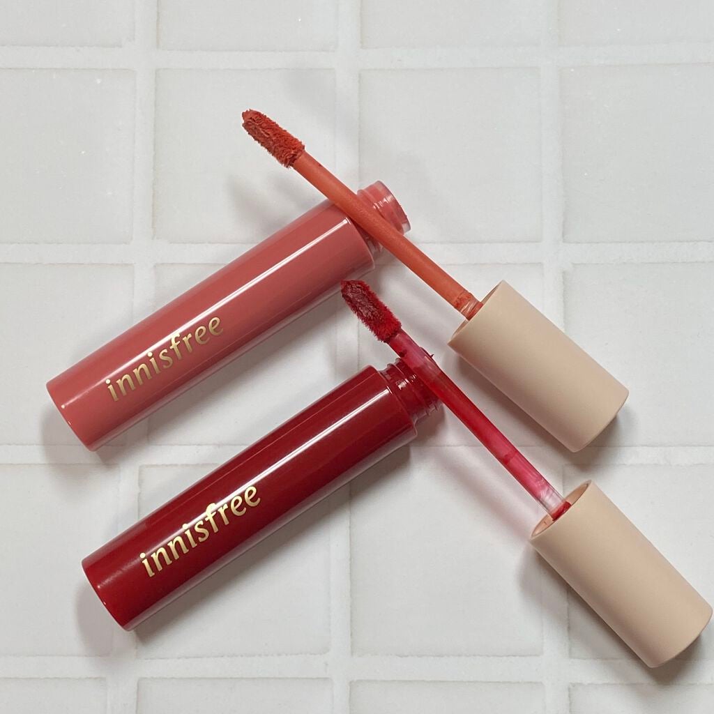 カメリア ペタル ティント Jeju Color Picker 2021/innisfree/口紅を使ったクチコミ(4枚目)