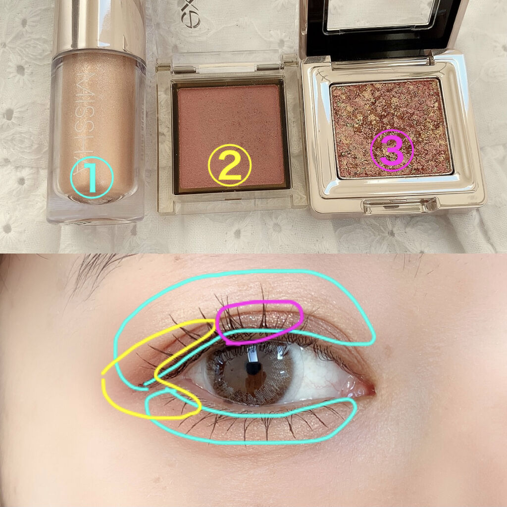 グリッタープリズム リキッド/MISSHA/グリッターを使ったクチコミ（3枚目）