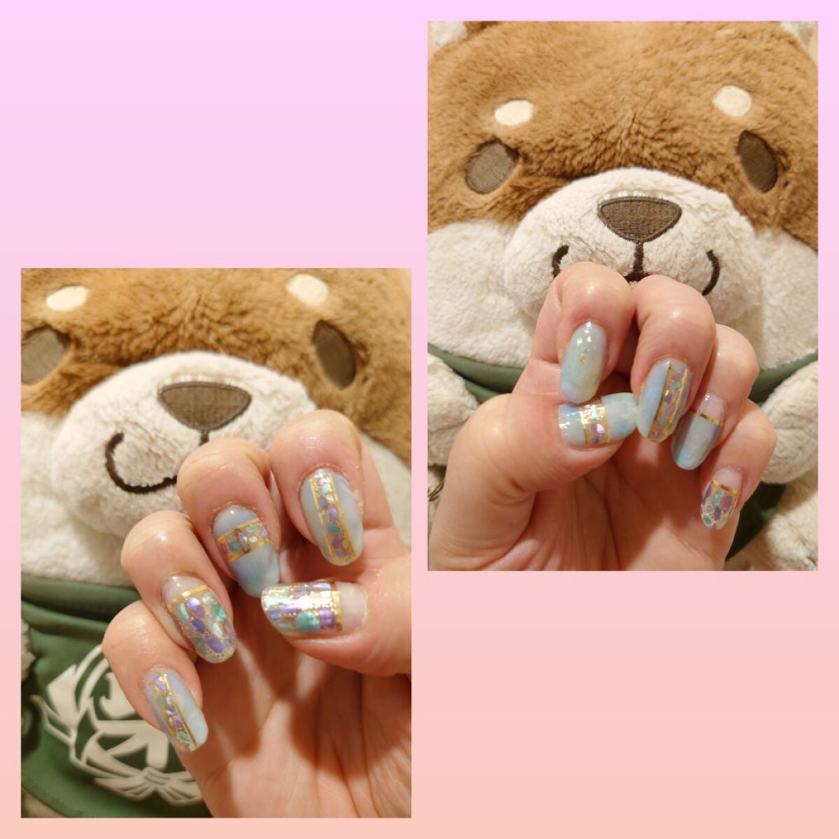 貼るジェルネイル/セリア/ネイルシールを使ったクチコミ(1枚目)