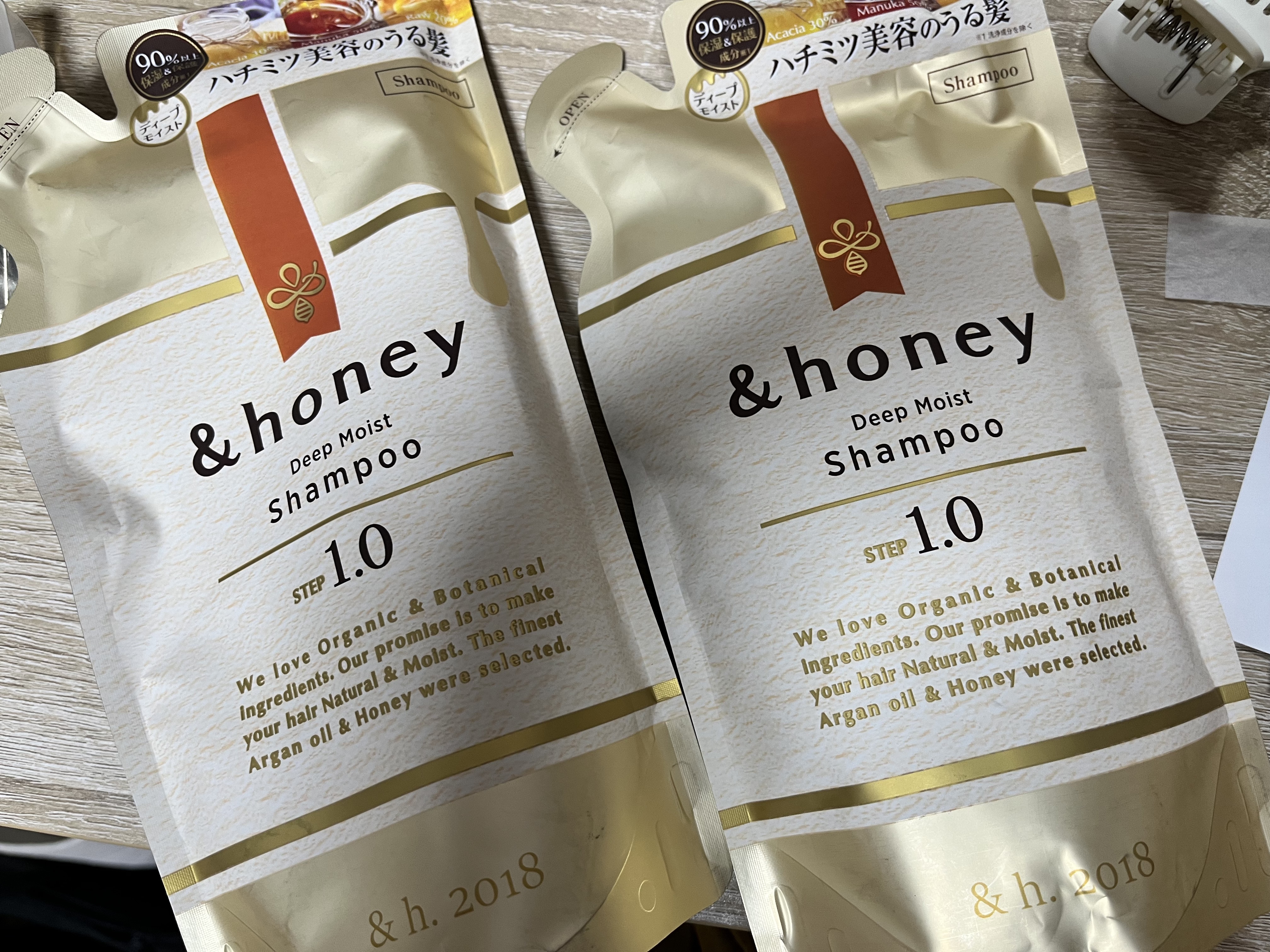 ディープモイスト シャンプー1.0／ヘアトリートメント2.0 シャンプー（詰替）350ml/&honey/市販シャンプーを使ったクチコミ（1枚目）