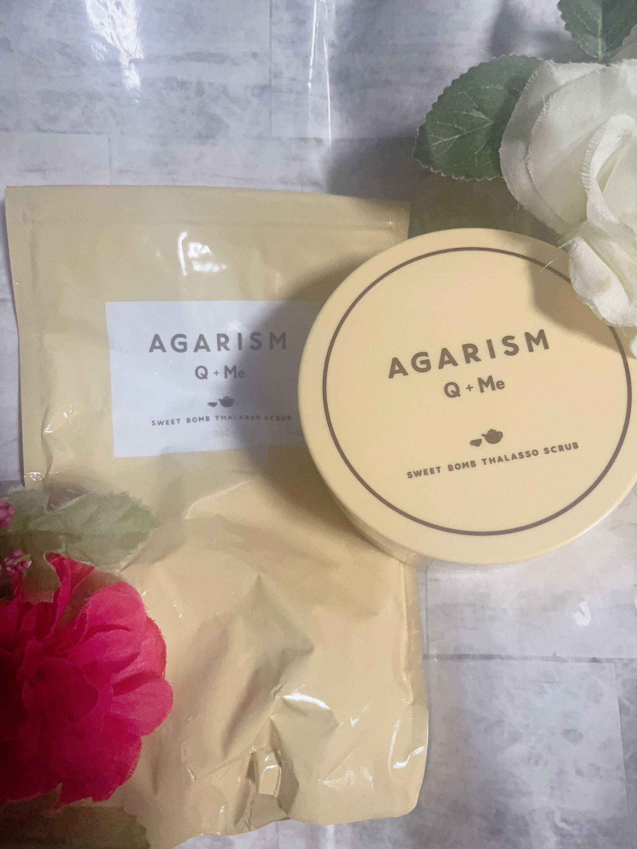 Q+Me スウィートボムタラソスクラブレモンティーの香り 180g/AGARISM/バストケア・ヒップケアを使ったクチコミ（1枚目）