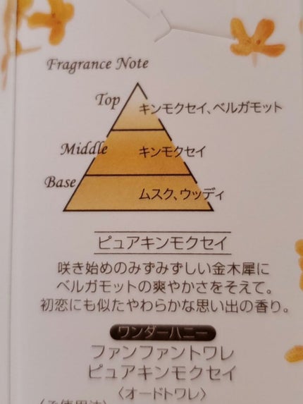 ワンダーハニー ファンファントワレ ピュアキンモクセイ/VECUA Honey/香水(レディース)を使ったクチコミ(2枚目)