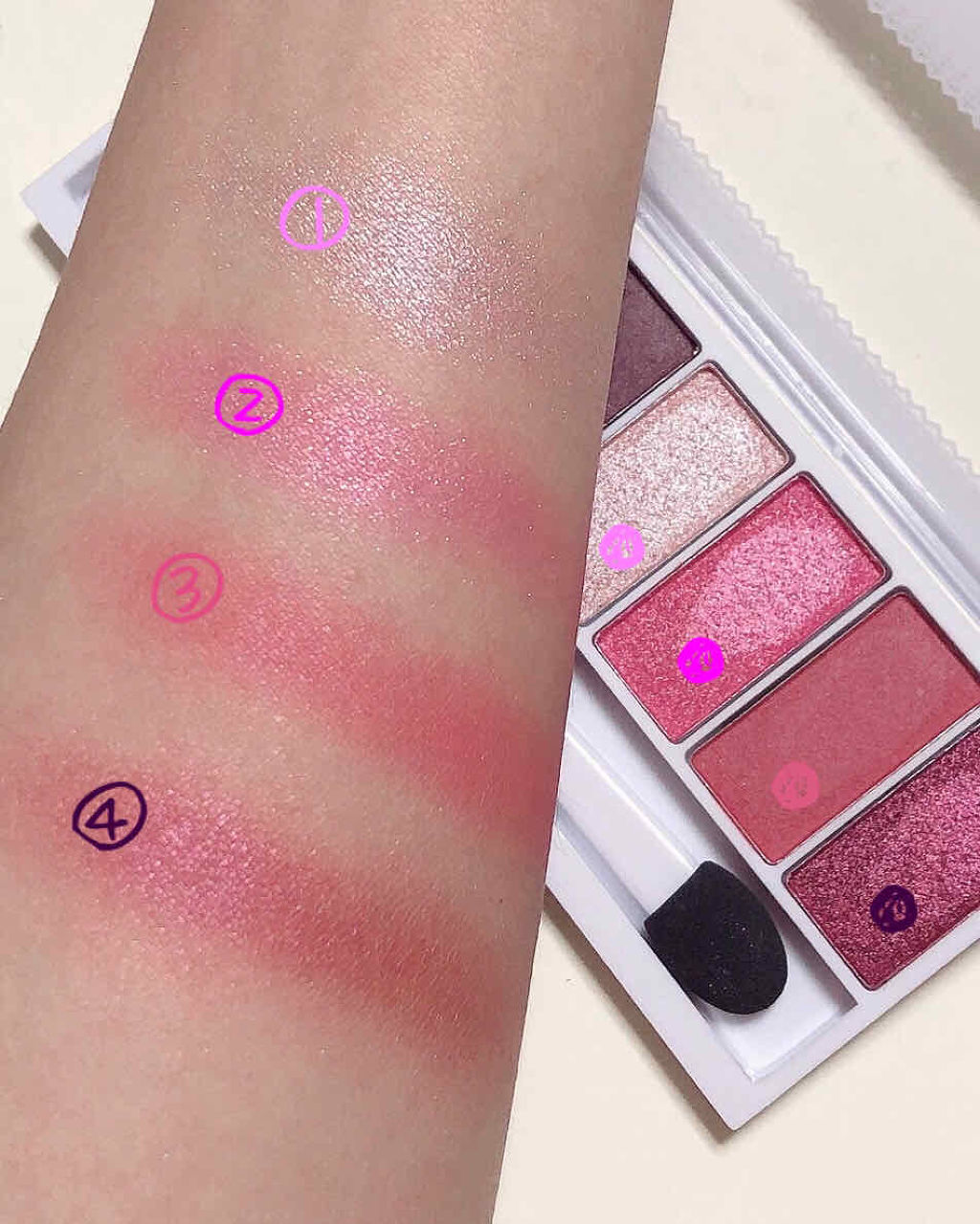 スイーツコレクション/マリブビューティー/アイシャドウパレットを使ったクチコミ（2枚目）