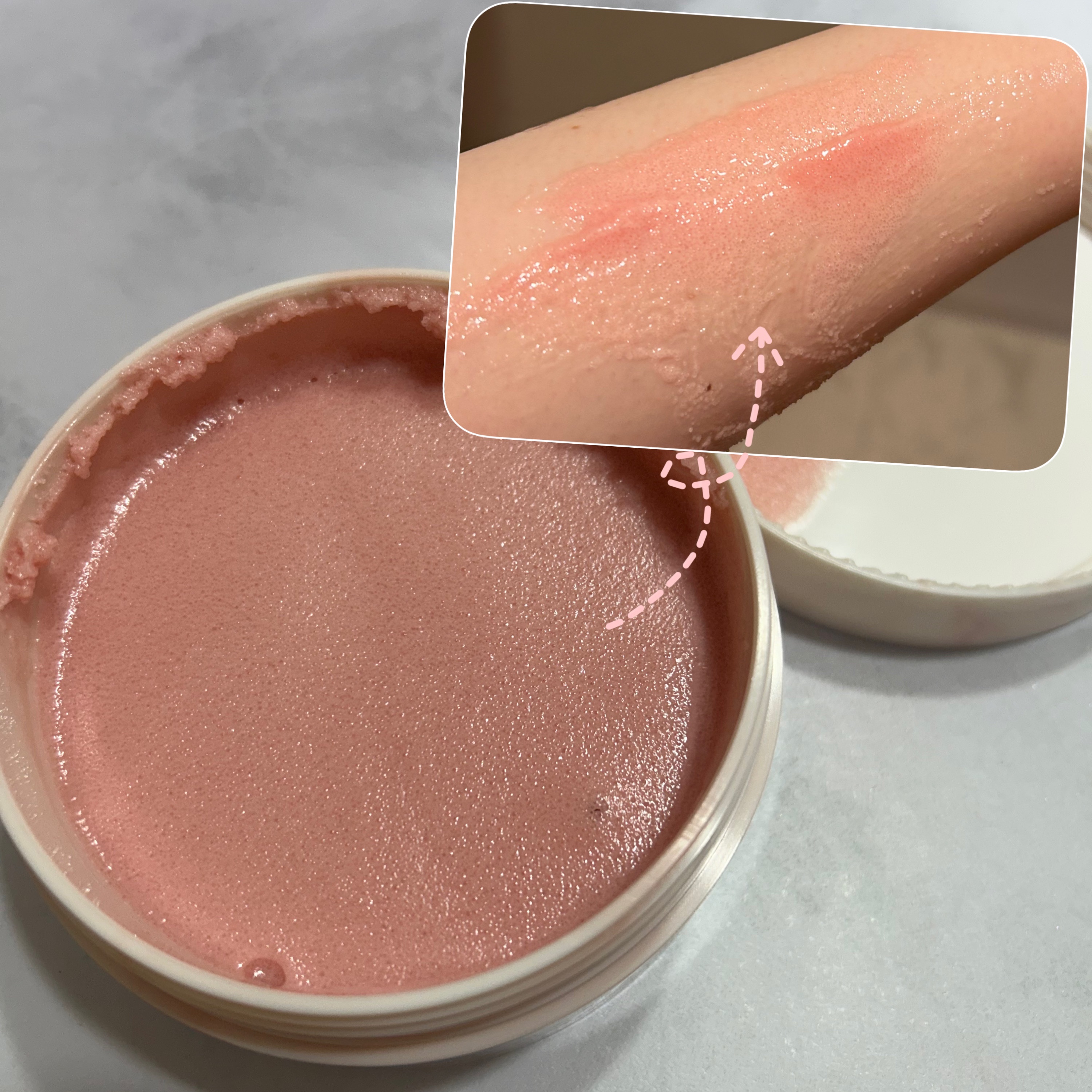 キューミースウィートボムタラソスクラブ　ピオニーブーケの香り/AGARISM/ボディスクラブを使ったクチコミ（2枚目）