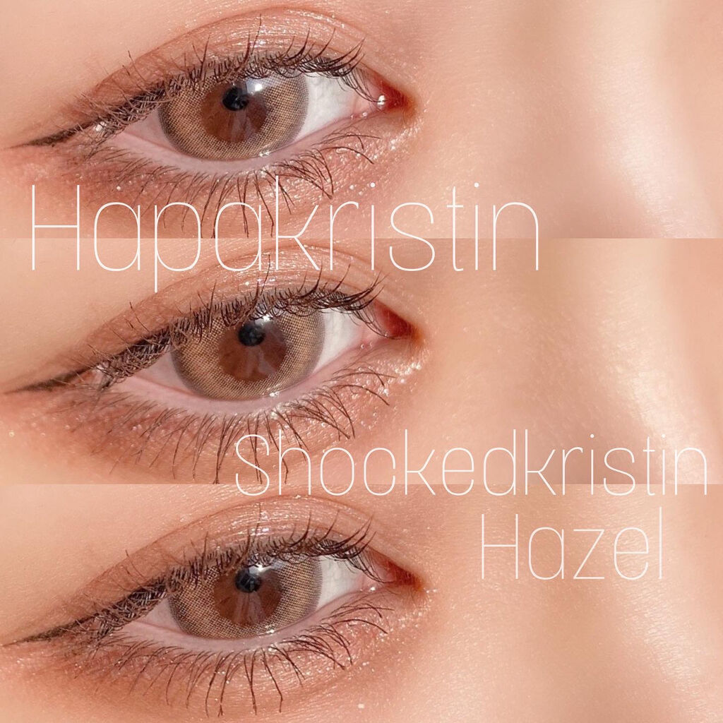 Shocked Kristin ヘーゼル/Hapa kristin/カラーコンタクトレンズを使ったクチコミ（1枚目）