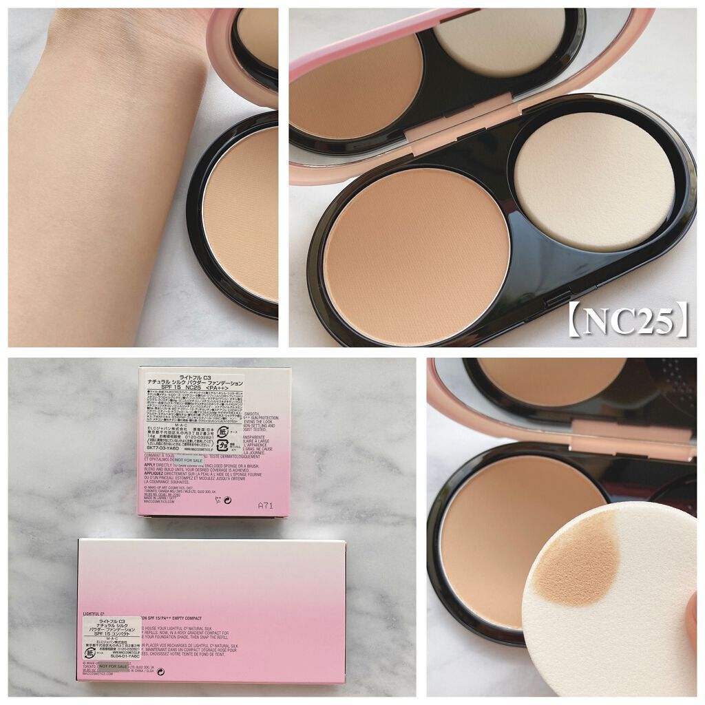 ライトフル C３ ナチュラル シルク パウダーファンデーション NC25/M・A・C/パウダーファンデーションを使ったクチコミ（2枚目）