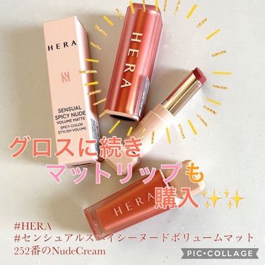 センシュアルスパイシーヌードボリュームマット 252 Nude Cream/HERA/口紅を使ったクチコミ（1枚目）