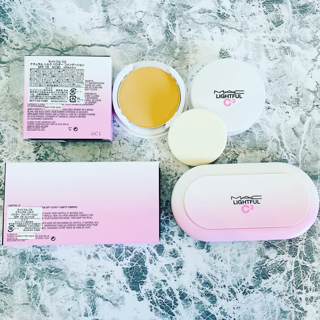ライトフル C３ ナチュラル シルク パウダーファンデーション/M・A・C/パウダーファンデーションを使ったクチコミ（3枚目）