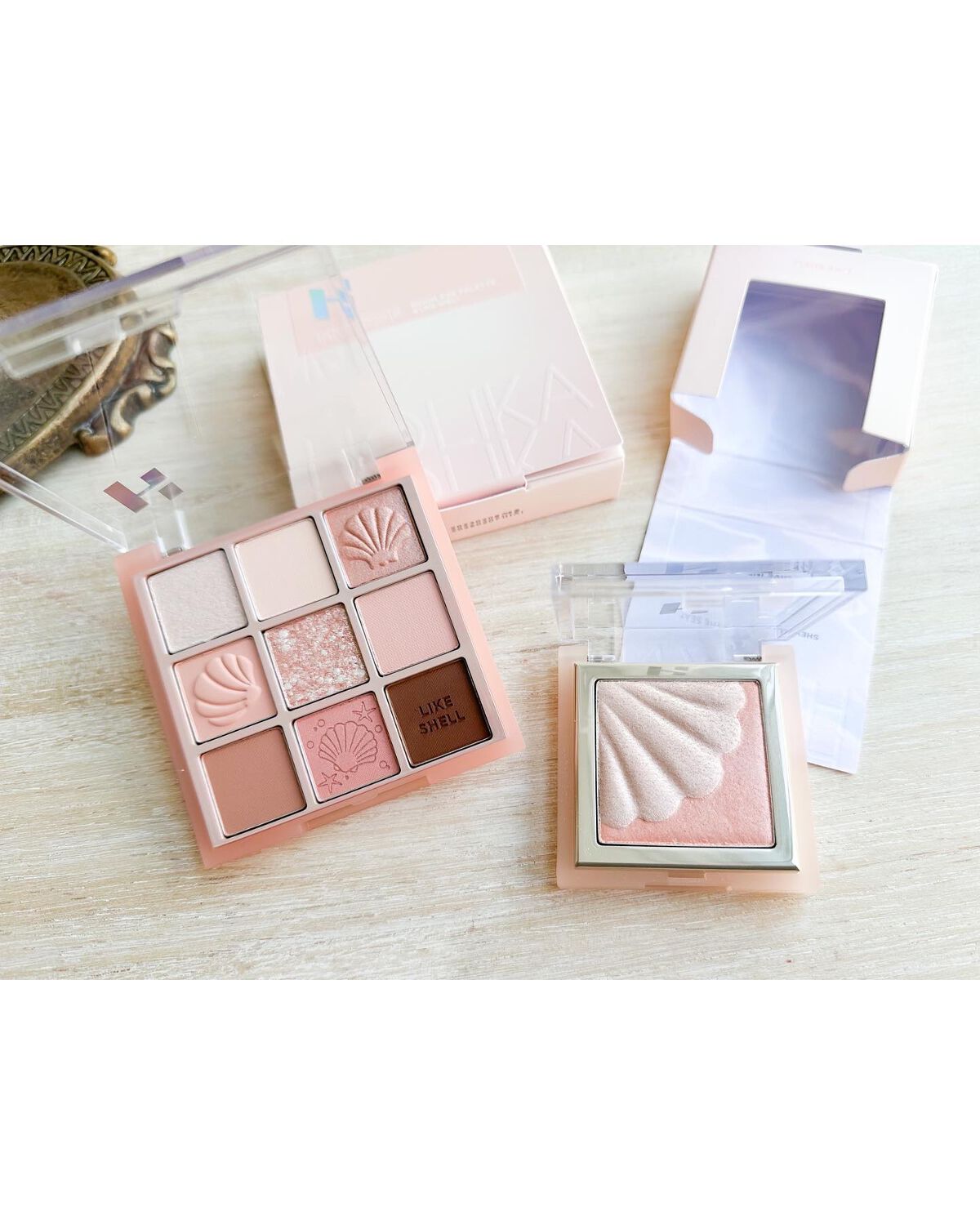 HOLIKA HOLIKA シェルグロウハイライターのクチコミ「イエベ春のほわほわ貝殻ピンク🐚
⁡
⁡
⁡
✔︎ 𝐡𝐨𝐥𝐢𝐤𝐚 𝐡𝐨𝐥𝐢𝐤𝐚
⁡
- 𝐦𝐲 𝐟.....」（1枚目）