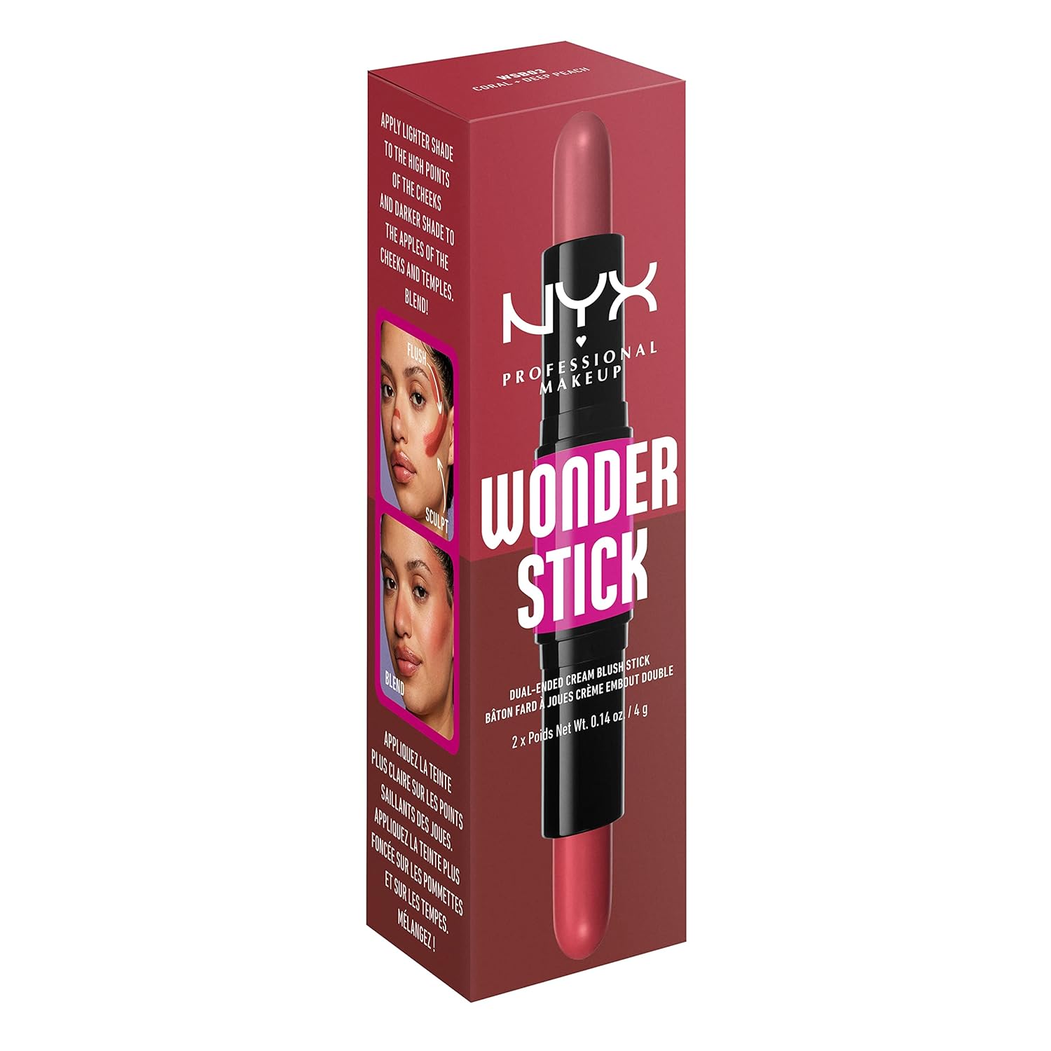 ワンダースティック ブラッシュ ウィズ ハイドレイティング ヒアルロニック アシッド Coral & Deep Peach