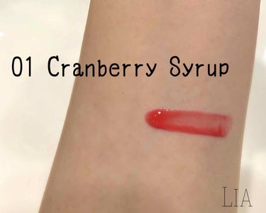 フォーエヴァージューシー オイルルージュ シアー 01 cranberry syrup /JILL STUART/口紅を使ったクチコミ（2枚目）