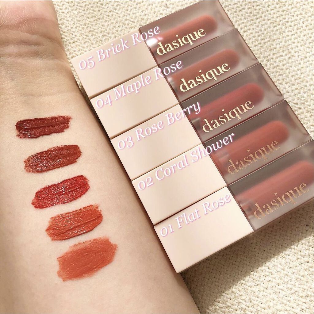 ブラーベルベットティント #03 Rose Berry/dasique/リップティントを使ったクチコミ（2枚目）