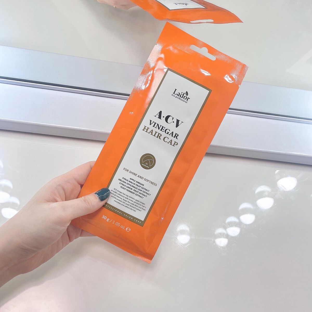 La'dor ACV VINEGAR HAIR CAP のクチコミ「リンゴ酢でヘアケア🛀🍎

ラドール様( @lador_jp )の
A･C･V VINEGAR .....」（1枚目）