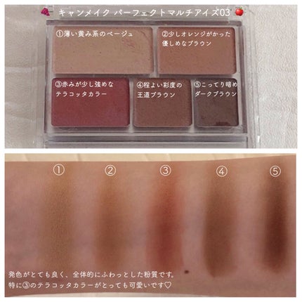 パーフェクトマルチアイズ/キャンメイク/アイシャドウパレットを使ったクチコミ(2枚目)