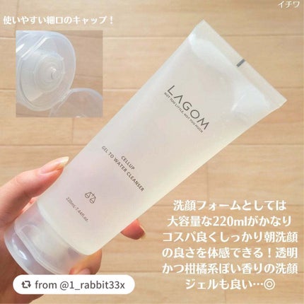 ラゴム ジェルトゥウォーター クレンザー(朝用洗顔)/LAGOM /その他洗顔料を使ったクチコミ(3枚目)
