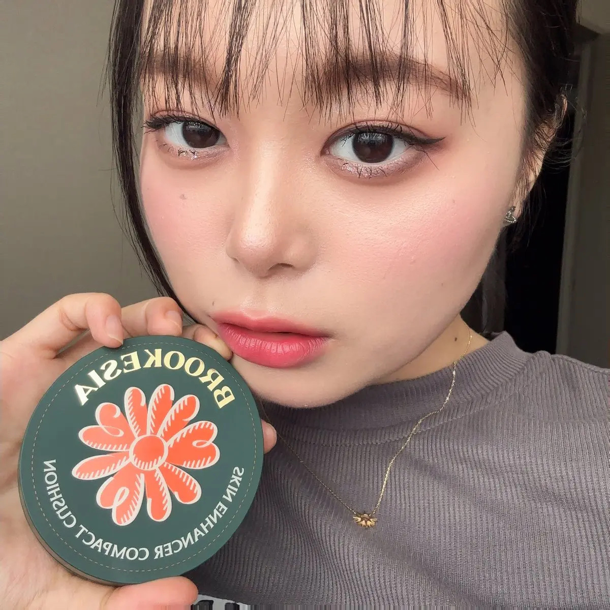 スキンエンハンサー コンパクト クッション (マット)/BROOKESIA/クッションファンデーションを使ったクチコミ（1枚目）