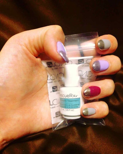 hizuki on LIPS 「ネイルCHANGEしてきましたー💅💞やりたかった半ミラーネイル..」(1枚目)